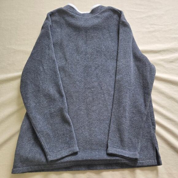 Croft & Barrow Woman's Grey Fleece Long Sleeve Sweater with Birds Design size XL - Picture 7 of 7